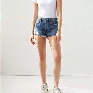 ◾️Aritzia Agolde Parker Rocksteady Denim High Waisted Distressed Shorts